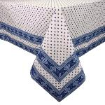 Nappe Carrée Ecru/Bleu joli motif Provençal "Esterel"