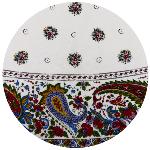 Nappe Ronde Blanche 175 cm joli motif Provençal "Maianenco