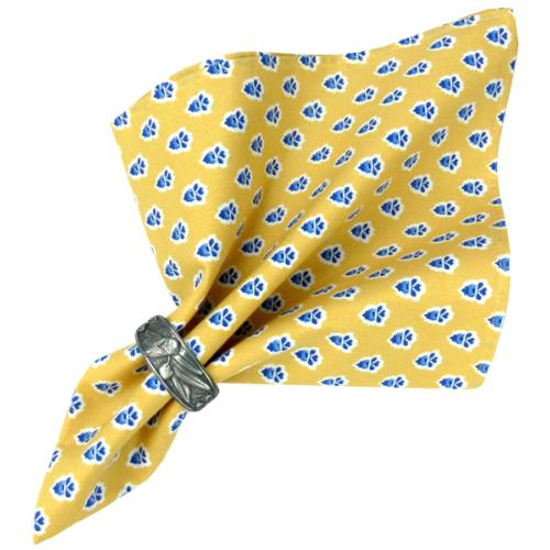 Serviette de table 45x45 cm Jaune motif Bonis