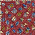 Set de table réversible coton motif Floral Rouge et uni Brique
