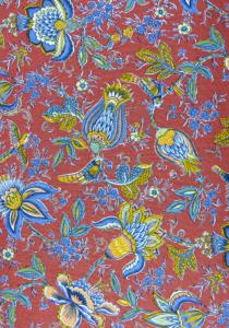 Tissu Brique coton Laize 170 cm motif de Provence "Colombes