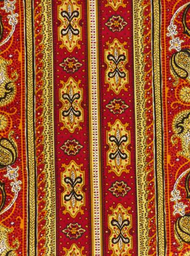 Galon Découpé Tissu de Provence 100% coton Laize 17 cm Rouge "Bastidin