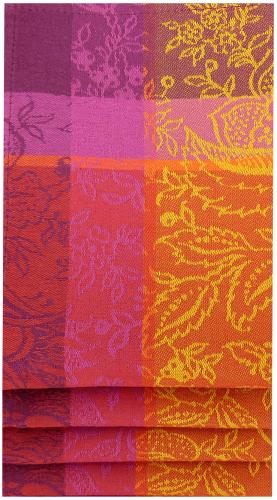 Lot de 4 Torchons Jacquard 55x80 cm motif Colombes Jaunes