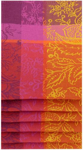 Lot de 6 Torchons Jacquard 55x80 cm motif Colombes Jaunes