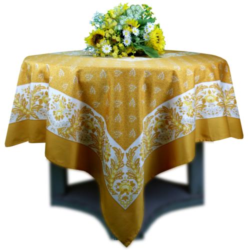 Nappe Rectangulaire Jaune Ocre motif Provençal "Campano"