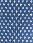 Tissu Provençal toile 100% coton 178 cm Indianaire Bleu