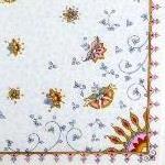 Foulard Provençal lune de miel blanc 60x60 cm