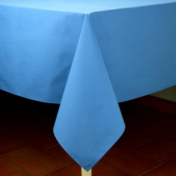 Nappe coton Rectangulaire 115 x 150 cm unie bleu ciel