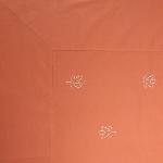 Nappe Carrée Coton Brodée "Lubéron" coloris Terracotta