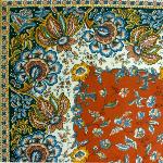 Nappe Carrée Coton Terracotta motif Provençal "Arles"