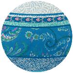 Nappe Ronde Bleue 180 cm joli motif Provençal "Haveli