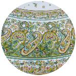 Nappe Ronde Provençale 180 cm motif «Bagnols» couleur Lichen
