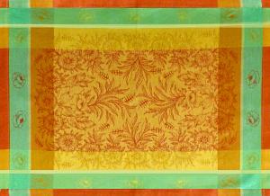 Lot de 6 Sets de table Jacquard Français Jaune Epis oranges