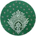 Nappe Ronde Verte 180 cm joli motif Provençal "Indianaire"