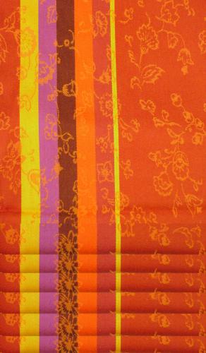 Lot de 6 Torchons Jacquard Valdrôme motif Fleurs des champs Brique