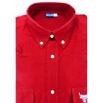 Chemise Camarguaise manches longues rouge motifs Camargue