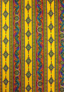 Coupon Tissu Provençal Jaune motif Calissons 1,50 x 0,60 m