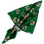 Serviette de table imprimée 45x45 cm Verte motif Fleurs