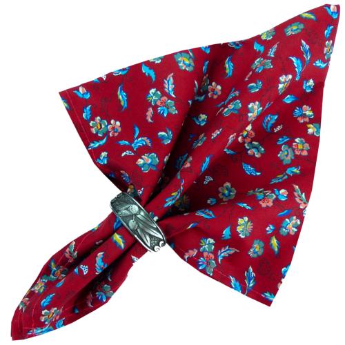 Serviette de table motif Provençal Champêtre, coloris Rouge
