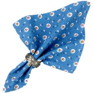 Serviette de table tissu Provençal bleue motif fleurettes