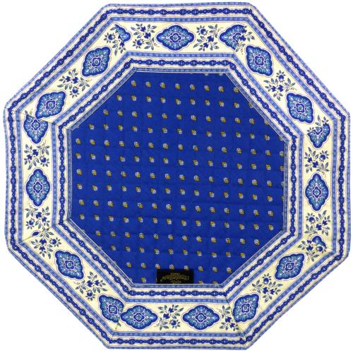 Set de table Octogonal matelassé Bleu motif Esterel