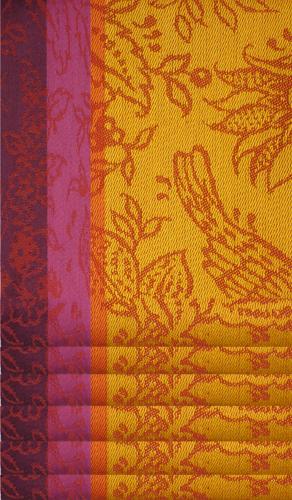 Lot de 6 Torchons Jacquard 55x80 cm motif Colombes Briques