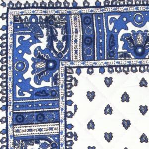 Tapis matelassé de Provence 80x80 Blanc Abeilles