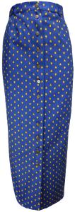 Jupe Jean Longue Droite Bleue motif "Abeilles" - Marion
