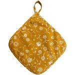 Manique de cuisine Jaune Ocre, motif de Provence Flors