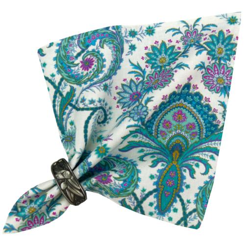 Serviette de table 45x45 cm Bleue motif Haveli