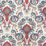 Serviette de table 45x45 cm Ecru/Framboise motif Haveli
