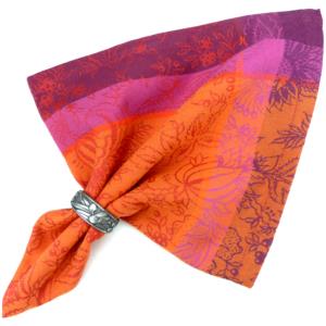 Serviette de table jacquard Colombes rouges