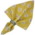 Serviette de table tissu Provenal Jaune Curry motif Fleurette