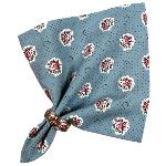Serviette de table tissu Provençal bleue motif Fleurettes