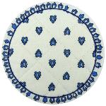 Sous verre tissu matelassé 12 cm blanc motif Abeilles