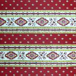 Nappe Enduite Carrée Rayures "Esterel" Ecrue/Terre Cuite