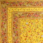 Nappe Carre Provenale jaune grand galon recto