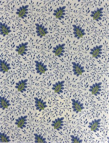 Tissu Provençal 100% coton 149 cm Campano Crème Bleu