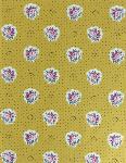 Toile 100% coton Laize 148 cm Jaune ancien motif Fleurettes