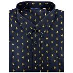 Chemise Noire Provençale manches longues motif Lavandin