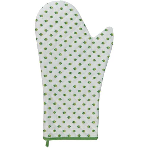 Gant de cuisine en tissu Provençal Écru Vert motif Estérel