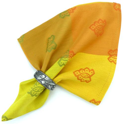 Serviette de table jacquard jaune Roussillon