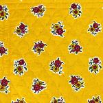 Set de table réversible coton motif Fleurs et uni Jaune