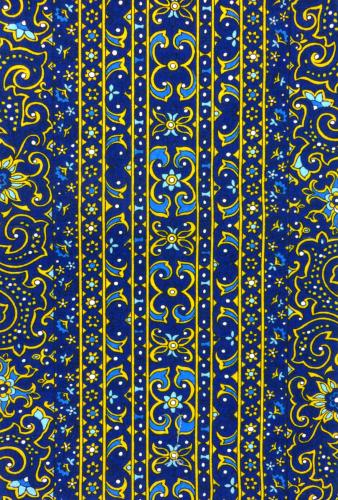 Bande Galon découpé 15 cm Tissu Bleu motif Cachemire