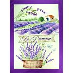 Torchon de cuisine 47 x 67 cm motif Ambiance Provence coloris Lavande