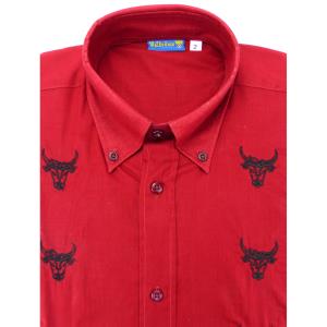 Chemise Camarguaise manches longues rouge Corrida