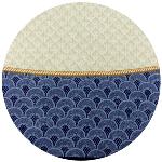 Nappe Ronde coton 100% Bleue 180 cm joli motif "Récif