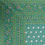 Nappe Rectangulaire 160 x 200 cm Verte motif Fleurettes