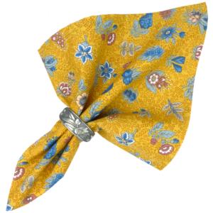 Serviette de table tissu Provençal moutarde motif floral