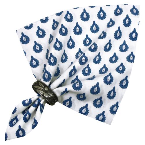 Serviette de table 45x45 cm Blanche motif Indianaire
